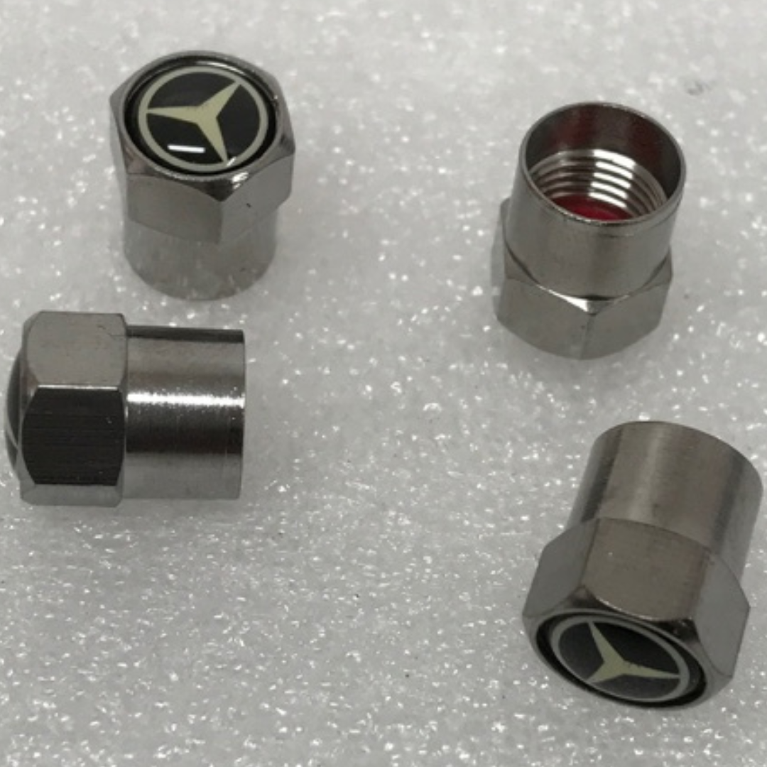 Set of 4 Mercedes Tire Valve Stem Caps For Car 729d6484