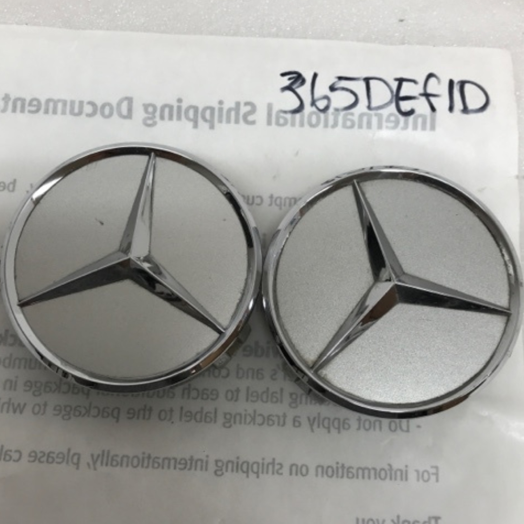 SET OF 2 Mercedes Benz SILVER Center Caps 2204000125 75 MM 365def1d