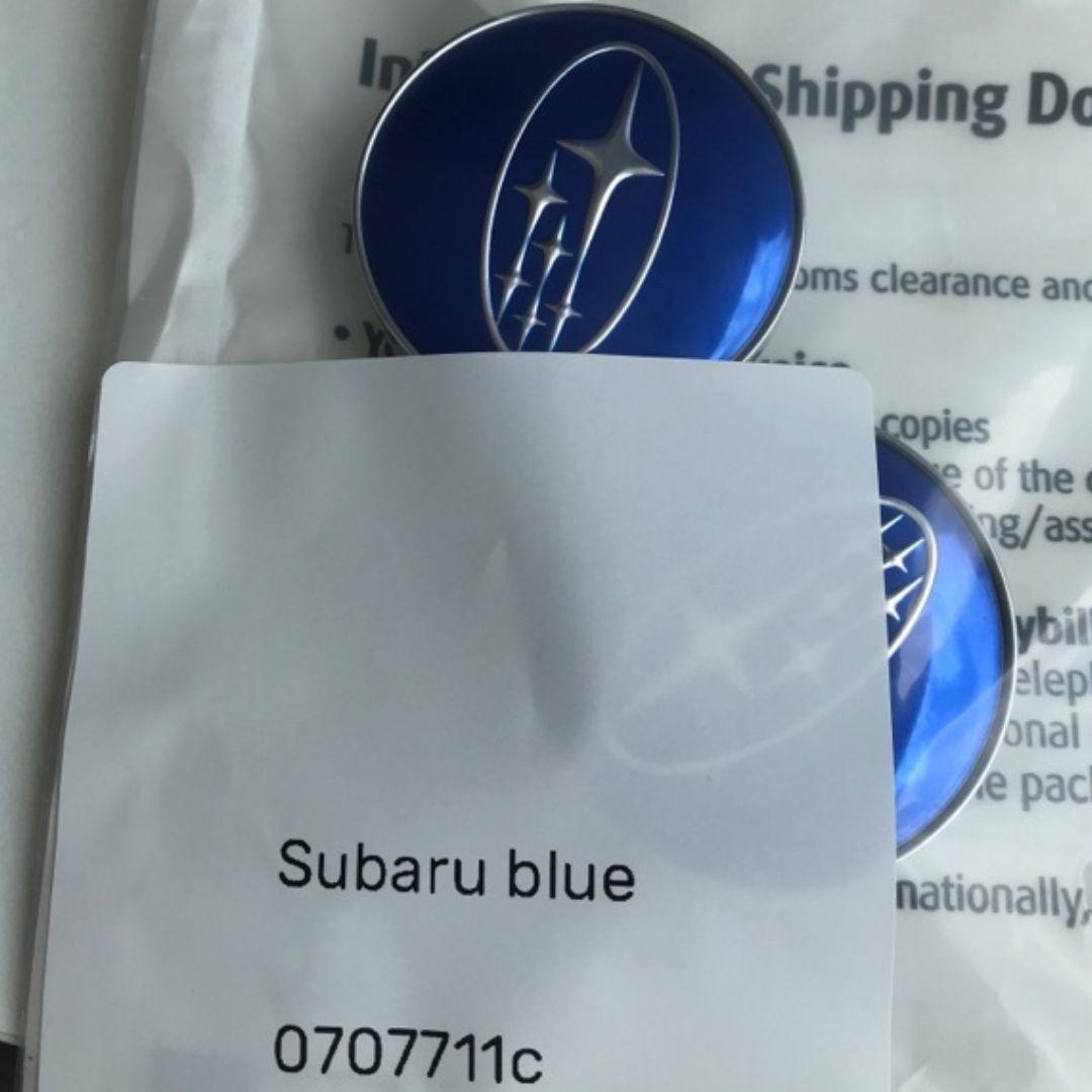 SET OF 2 Subaru Wheel Center Cap Blue 0707711c