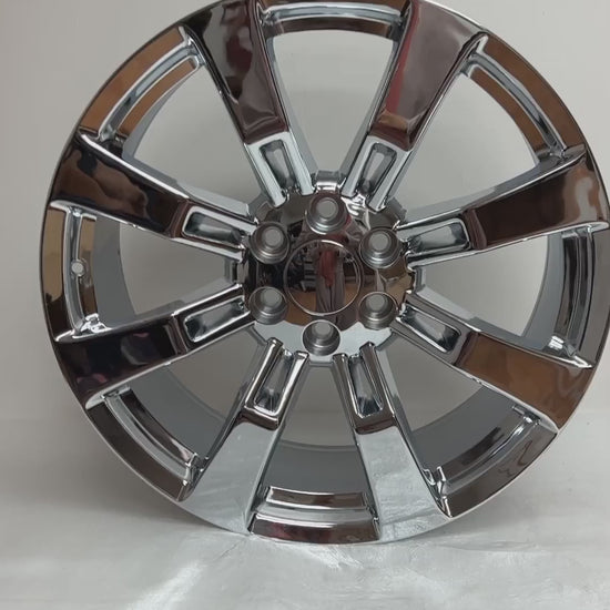 CADILLAC ESCALADE, ESCALADE ESV, ESCALADE EXT 2009 2010 2011 2012 2013 2014 22 INCH ALLOY RIM WHEEL FACTORY OEM 5409 88965249   Manufacturer Part Number: 88965249 Hollander Number: 5409 Condition: "This is used wheel and may have some cosmetic imperfections, please ask for the actual picture" Finish: CHROME Size: 22" x 9" Bolts: 6x5.5 Offset: 31mm Position: UNIVERSAL