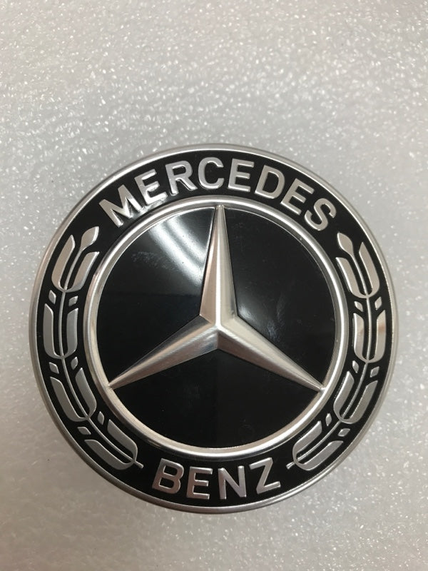 Set of 3 Mercedes-Benz Center Cap Black Wreath A2224002200 94bc59f0