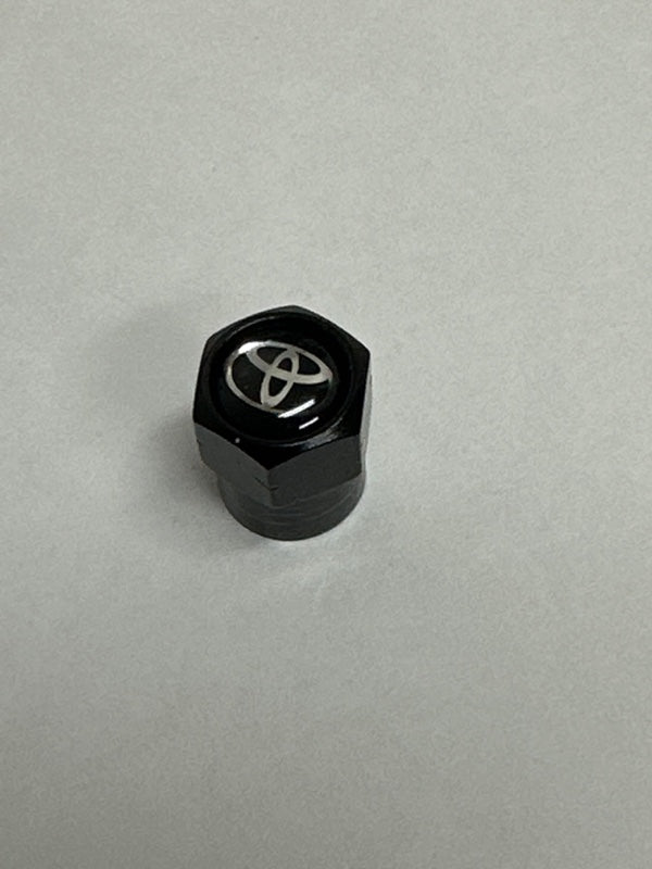 Set of 4 Universal Toyota Black Wheel Stem Air Valve Caps 81cc8549